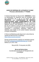AVISO DE DISPENSA DE LICITAÇÃO N° 01/2025 Processo administrativo n° 174/2025