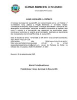 AVISO DE PREGÃO ELETRÔNICO 