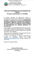 AVISO DE PRORROGAÇÃO DE PESQUISA DE PREÇO Processo administrativo n° 233/2025