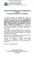 AVISO DE PRORROGAÇÃO DE PESQUISA DE PREÇO Processo administrativo n° 242/2025