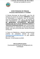  AVISO PESQUISA DE PREÇOS Processo Administrativo nº 212/2025
