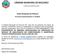 AVISO PESQUISA DE PREÇOS - Processo Administrativo nº 32/2024