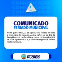 COMUNICADO: FERIADO MUNICIPAL 