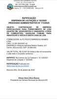 RATIFICAÇÃO  DISPENSA DE LICITAÇÃO n° 02/2025 PROCESSO ADMINISTRATIVO N° 173/2025
