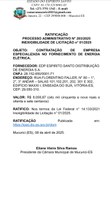 RATIFICAÇÃO  PROCESSO ADMINISTRATIVO N° 203/2025 INEXIGIBILIDADE DE LICITAÇÃO n° 01/2025