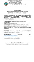 RATIFICAÇÃO  PROCESSO ADMINISTRATIVO N° 212/2025 DISPENSA DE LICITAÇÃO n° 06/2025