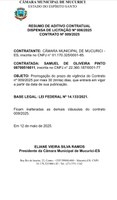RESUMO DE ADITIVO CONTRATUAL DISPENSA DE LICITAÇÃO Nº 006/2025 CONTRATO Nº 009/2025